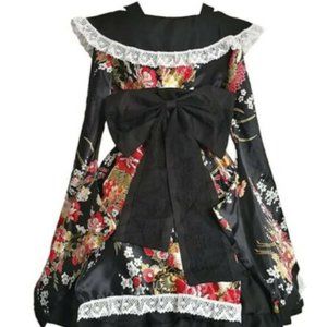 AvaCostume Womens Flower Printing Lace Edge Kimono